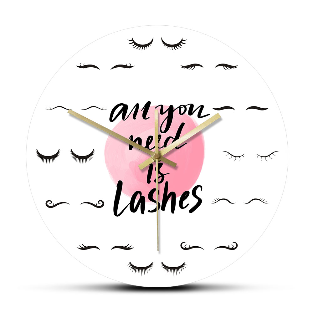 Jam Dinding Dekoratif Senyap M - Eyelash Extension Quotes ulasan dan harga