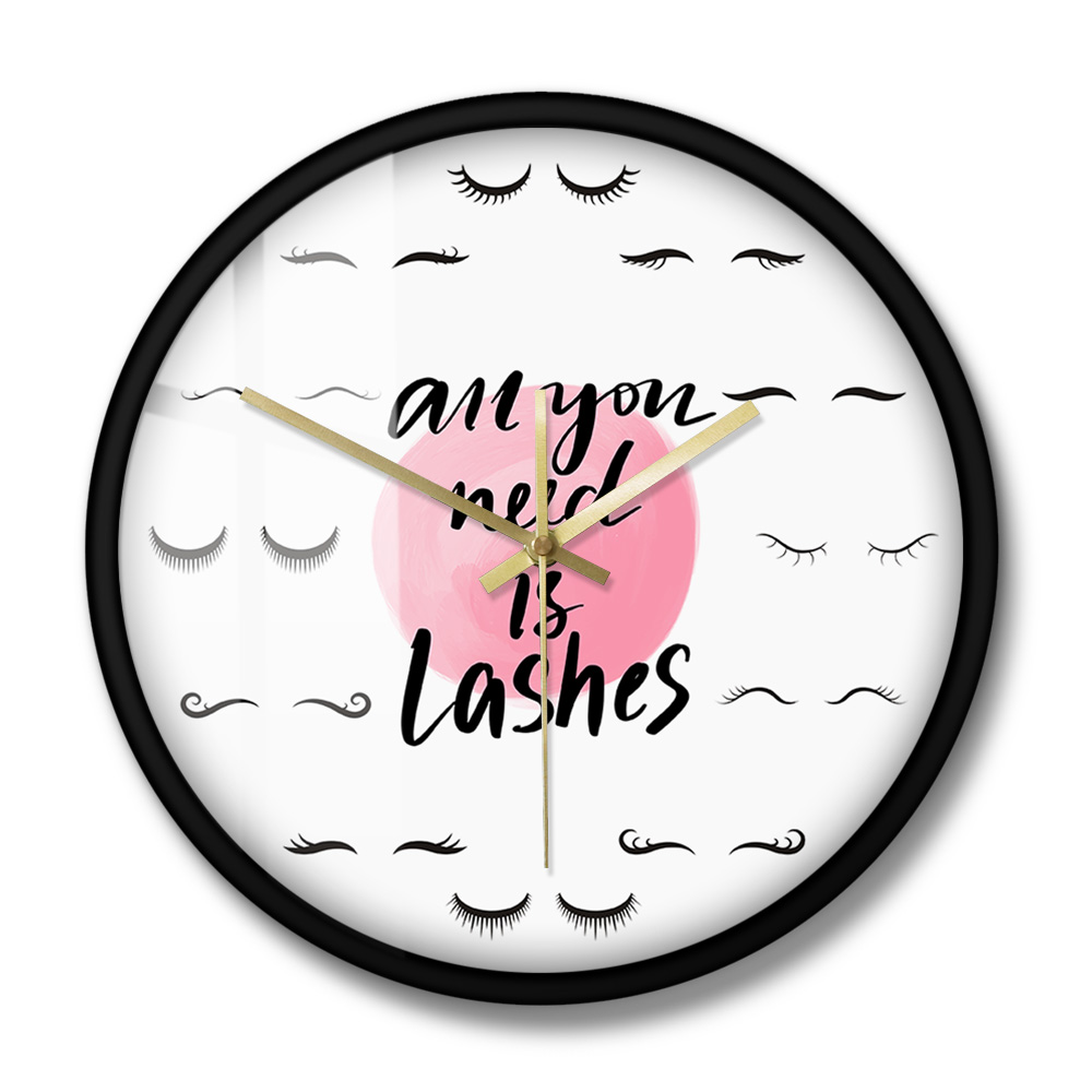 Jam Dinding Dekoratif Senyap M - Eyelash Extension Quotes ulasan dan harga