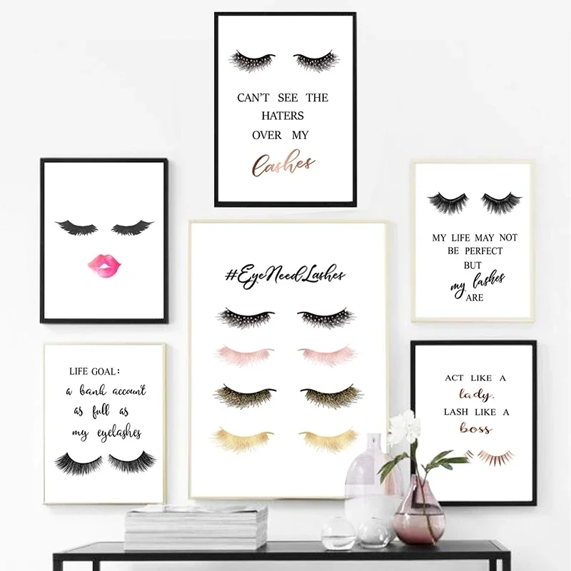 1 Buah Lukisan Kanvas Tanpa Bi - Eyelash Extension Quotes ulasan dan harga